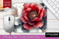 Peony Flowers Mouse Pad Sublimation - Floral Mousepad PNG Product Image 1