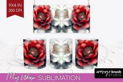 Peony Flowers Mug Wrap - Floral Mug PNG Sublimation Product Image 1