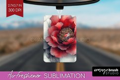 Peony Flowers Air Freshener PNG - Floral PNG Sublimation Product Image 1