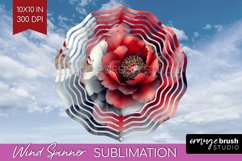 Peony Flowers Wind Spinner Sublimation PNG - Floral Round Product Image 1