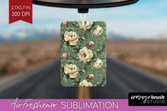 Peony Flowers Air Freshener PNG - Floral PNG Sublimation Product Image 1