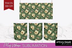 Peony Flowers Mug Wrap - Floral Mug PNG Sublimation Product Image 1