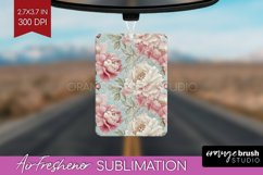 Peony Flowers Air Freshener PNG - Floral PNG Sublimation Product Image 1