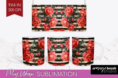 Peony Flowers Mug Wrap - Floral Mug PNG Sublimation Product Image 1