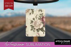 Peony Flowers Air Freshener PNG - Floral PNG Sublimation Product Image 1