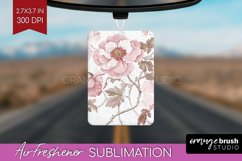 Peony Flowers Air Freshener PNG - Floral PNG Sublimation Product Image 1