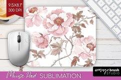 Peony Flowers Mouse Pad Sublimation - Floral Mousepad PNG Product Image 1