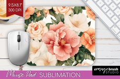 Peony Flowers Mouse Pad Sublimation - Floral Mousepad PNG Product Image 1