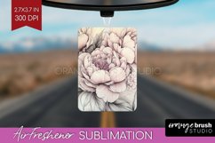 Peony Flowers Air Freshener PNG - Floral PNG Sublimation Product Image 1