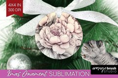 Peony Flowers Ornament PNG - Floral PNG Sublimation Product Image 1