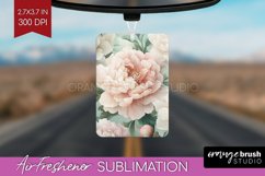 Peony Flowers Air Freshener PNG - Floral PNG Sublimation Product Image 1
