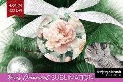 Peony Flowers Ornament PNG - Floral PNG Sublimation Product Image 1