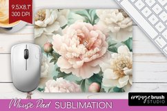 Peony Flowers Mouse Pad Sublimation - Floral Mousepad PNG Product Image 1