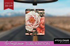 Peony Flowers Air Freshener PNG - Floral PNG Sublimation Product Image 1