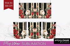 Peony Flowers Mug Wrap - Floral Mug PNG Sublimation Product Image 1