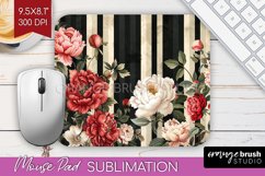 Peony Flowers Mouse Pad Sublimation - Floral Mousepad PNG Product Image 1