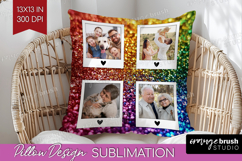 Glitter Photo Pillow PNG - Sparkle Picture Frame Pillow Product Image 1