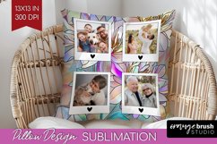 Stained Glass Photo Pillow PNG - Flowers Picture Frame Cover Product Image 1