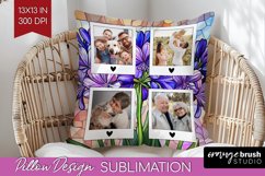 Stained Glass Photo Pillow PNG - Flowers Picture Frame Cover Product Image 1