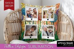 Stained Glass Photo Pillow PNG - Flowers Picture Frame Cover Product Image 1