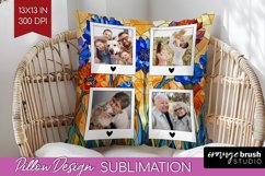 Stained Glass Photo Pillow PNG - Flowers Picture Frame Cover Product Image 1