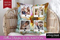 Stained Glass Photo Pillow PNG - Flowers Picture Frame Cover Product Image 1