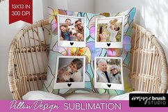 Stained Glass Photo Pillow PNG - Flowers Picture Frame Cover Product Image 1