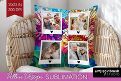 Stained Glass Photo Pillow PNG - Flowers Picture Frame Cover Product Image 1