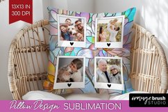 Stained Glass Photo Pillow PNG - Flowers Picture Frame Cover Product Image 1