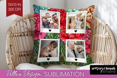 Stained Glass Photo Pillow PNG - Flowers Picture Frame Cover Product Image 1