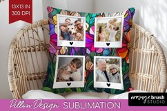 Stained Glass Photo Pillow PNG - Flowers Picture Frame Cover Product Image 1