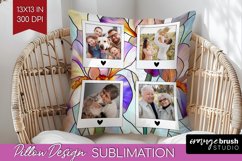 Stained Glass Photo Pillow PNG - Flowers Picture Frame Cover Product Image 1