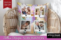 Stained Glass Photo Pillow PNG - Flowers Picture Frame Cover Product Image 1
