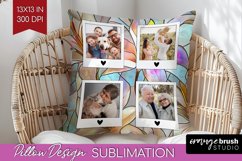 Stained Glass Photo Pillow PNG - Flowers Picture Frame Cover Product Image 1