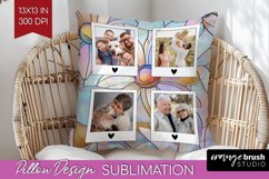 Stained Glass Photo Pillow PNG - Flowers Picture Frame Cover Product Image 1