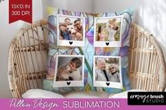 Stained Glass Photo Pillow PNG - Flowers Picture Frame Cover Product Image 1