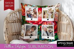 Stained Glass Photo Pillow PNG - Flowers Picture Frame Cover Product Image 1