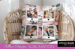 Family Photo Frame Pillow Sublimation - Floral Pillow Cover Product Image 1