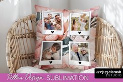 Family Photo Frame Pillow Sublimation - Floral Pillow Cover Product Image 1