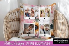 Family Photo Frame Pillow Sublimation - Floral Pillow Cover Product Image 1