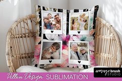Family Photo Frame Pillow Sublimation - Floral Pillow Cover Product Image 1