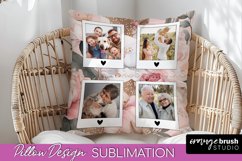 Family Photo Frame Pillow Sublimation - Floral Pillow Cover Product Image 1