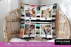 Family Photo Frame Pillow Sublimation - Floral Pillow Cover Product Image 1