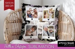 Floral Photo Pillow PNG - Peony Flower Picture Frame Pillow Product Image 1
