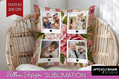 Floral Photo Pillow PNG - Peony Flower Picture Frame Pillow Product Image 1