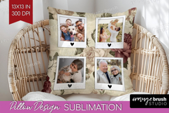 Floral Photo Pillow PNG - Peony Flower Picture Frame Pillow Product Image 1