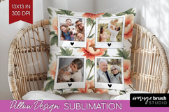 Floral Photo Pillow PNG - Peony Flower Picture Frame Pillow Product Image 1