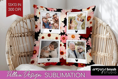 Retro Flowers Photo Pillow PNG - Floral Picture Frame Pillow Product Image 1