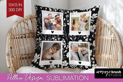Retro Flowers Photo Pillow PNG - Floral Picture Frame Pillow Product Image 1