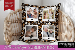 Retro Flowers Photo Pillow PNG - Floral Picture Frame Pillow Product Image 1